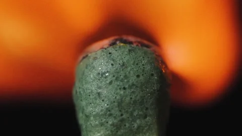 Flicking Match Ignites in Super Macro Slow-Motion Video stock 253813902