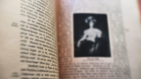 Flicking Through Old Book Pages Close-up Stock Footage 107417897