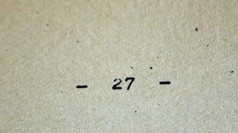 Flicking Through Old Typescript Book Page Numbers Close-up Stock Photos