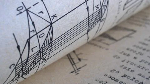Flicking Through Old Typescript Technical Book Pages Close-up Stock Photos