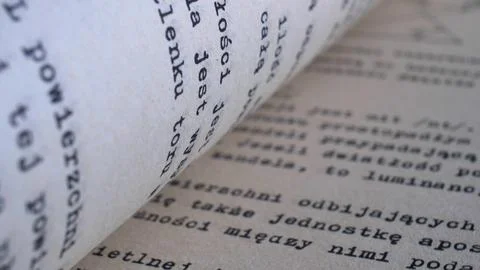 Flicking Through Old Typescript Technical Book Pages Close-up Stock Photos
