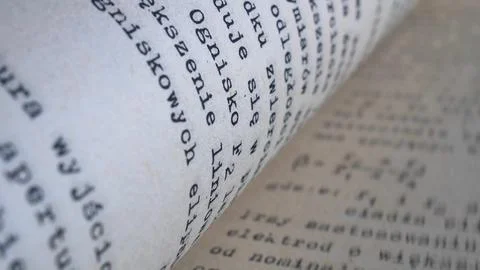 Flicking Through Old Typescript Technical Book Pages Close-up Stock Photos