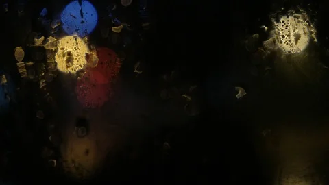 The flickr light bokeh in the rainy night Stock-Footage 95797839