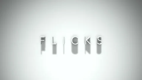 Flicks 3D title animation with shadows on a white background Stock Footage 297384158