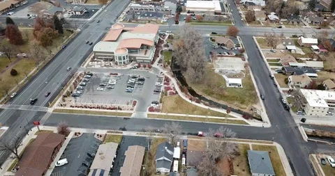 Flies Over Library Stock Footage 123451470