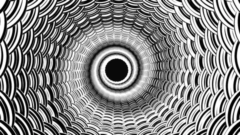 Flight in 3d circle black and white background abstract. Stock Footage 115094919