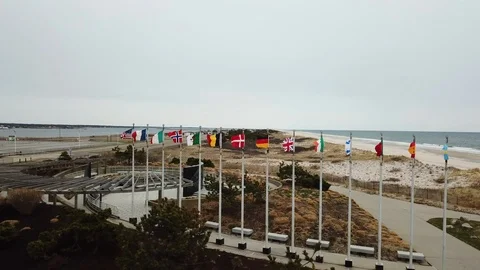 Flight 800 Memorial Flags  Stock Footage 106042575