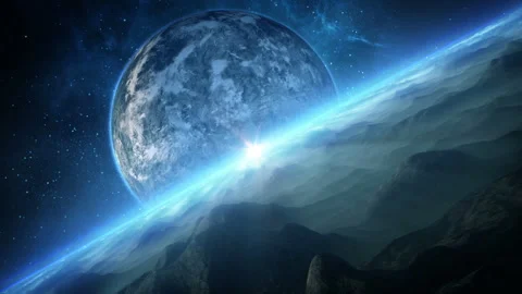 Flight Above Alien Planet 4K Stock Footage 305946246