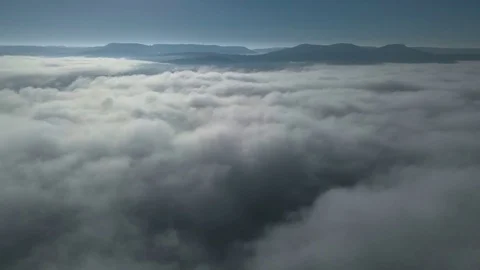 Flight above and through clouds. Aerial Stock Footage 96156636