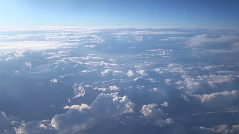 The flight above the beautiful cloud. Wide angle. Real time capture Stock Footage 72247399