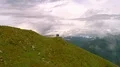 The flight above a beautiful mountain with people 4k or 4k+ Resolution
