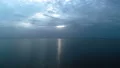 The flight above the beautiful sea on the cloud flow background 4k or 4k+ Resolution