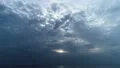 The flight above the beautiful sea on the cloud stream background 4k or 4k+ Resolution
