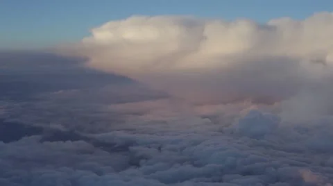 Flight above clouds at the sunset Stock Footage 52912028