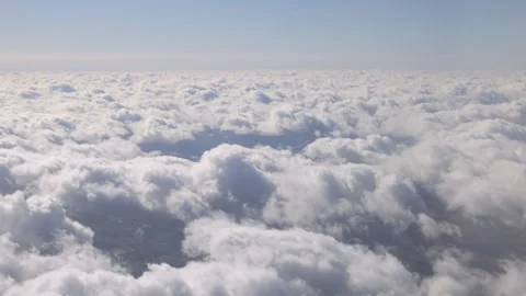 Flight Above Clouds. View from flying plane. Stock Footage 301776039