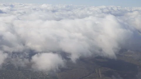Flight Above Clouds. View from flying plane. Stock Footage 301776266