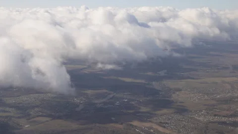 Flight Above Clouds. View from flying plane. Stock Footage 301776474