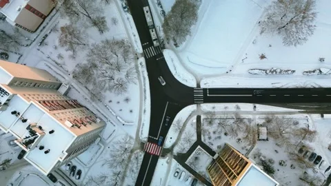 Flight above the crossroads Video stock 231262270