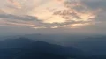 The flight above the foggy mountain. Hyperlapse 4k or 4k+ Resolution