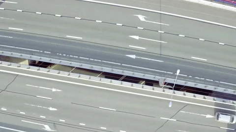 Flight Above Highway Interchange Stock Footage 66779818