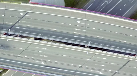 Flight Above Highway Interchange Stock Footage 66779888