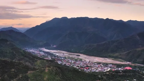 Flight above La Merced in Junin, Peru Stock Footage 172150420