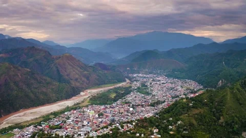 Flight above La Merced in Junin, Peru Stock Footage 172202673
