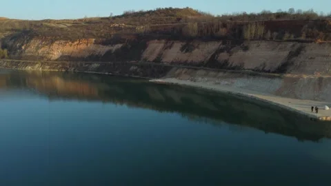 Flight above the lake Stock Footage 258929863