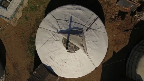 Flight above Mongolia Ulaanbaatar Endless yurts traditional houses nomads day 4k Video stock 74648260