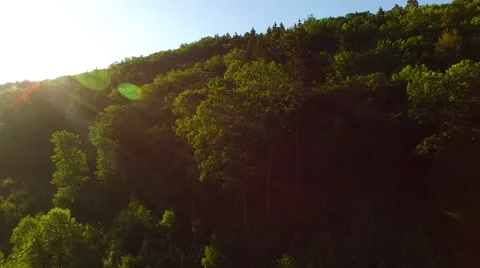 Flight above mountain river Stock Footage 52461919