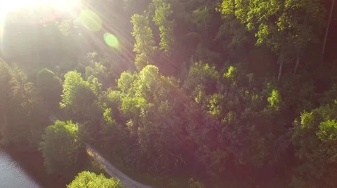 Flight above mountain river Stock Footage 52461936