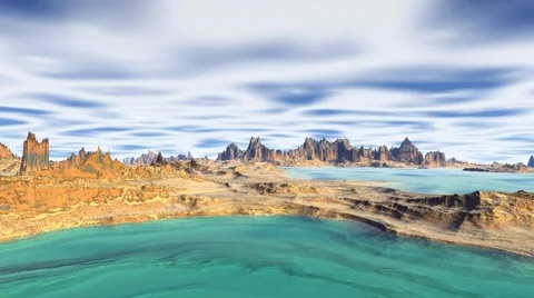Flight above mountains. 3d animation Vídeos de archivo 43828826
