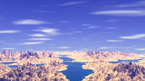 Flight above mountains. 3d animation Stock Footage 43828865