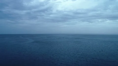 The flight above the ocean on the cloud stream background Video stock 97280939