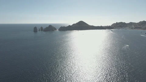 Flight above the Pacific Ocean coast Stock Footage 156774138
