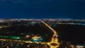 The flight above the picturesque citylights. time lapse, quadrocopter shot 4k or 4k+ Resolution