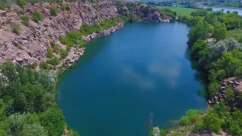 Flight above of the quarry Stock Footage 80907705