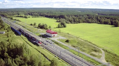 Flight Above Railway Stock Footage 66779510