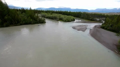Flight above the river Stock Footage 8678804
