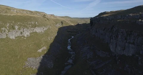 Flight above a river in the gorge Stock Footage 116868967