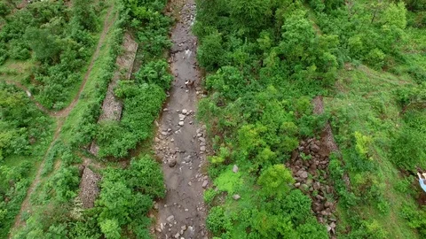 Flight above river stream in tropical rainforest Stock Footage 108680769