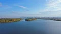 The flight above the scenic city river. hyper lapse 4k or 4k+ Resolution
