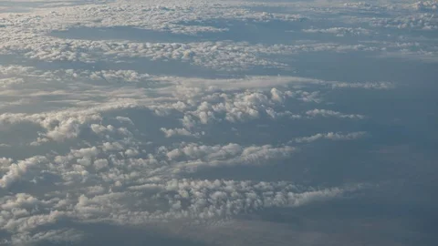 Flight Above Sunset Clouds. View from flying plane. Stock Footage 116423662