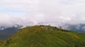 The flight above tent camping with people on the mountain 4k or 4k+ Resolution