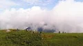 The flight above tent camping with people on a mountain 4k or 4k+ Resolution