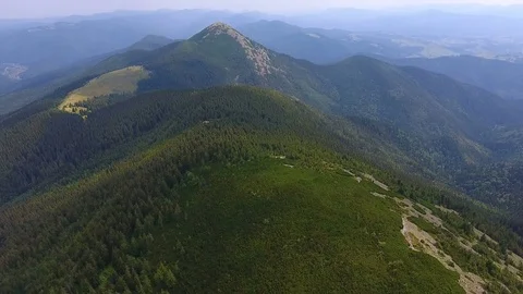 Flight above Ukraines mountains Stock Footage 79711396