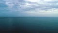 The flight above the water surface on the picturesque cloud stream background 4k or 4k+ Resolution