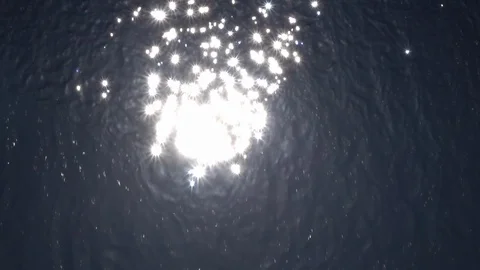 Flight above water surface with reflection of shining sun. Stock Footage 100236165