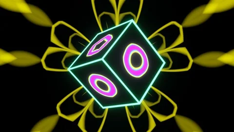 Flight of an abstract cube on an abstract background Stock Footage 200413442