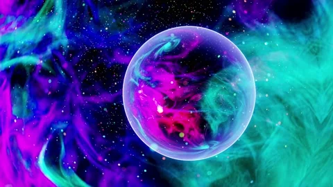 Flight of an abstract glossy planet Stock Footage 197964252